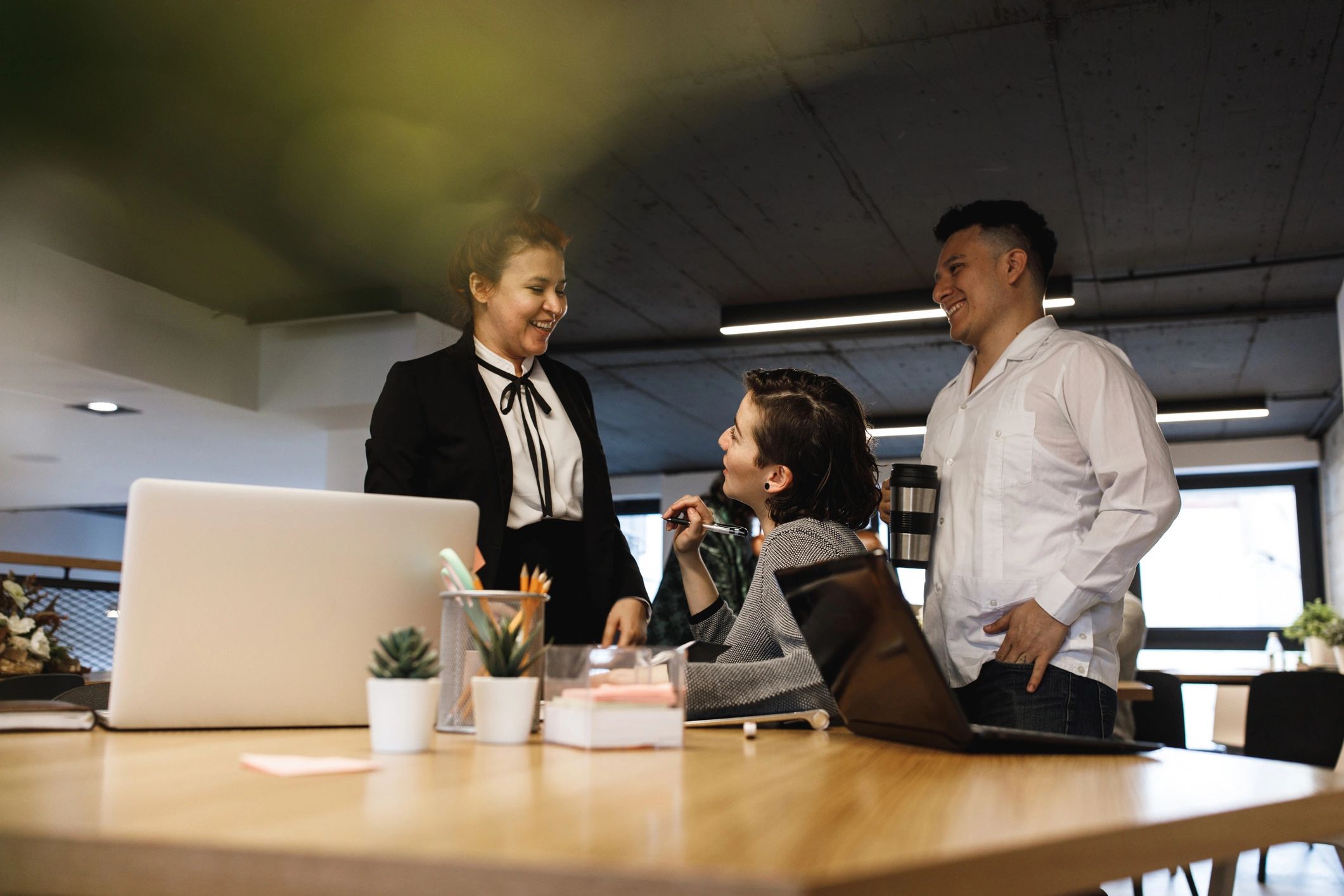 Human resources professionals in a collaborative office