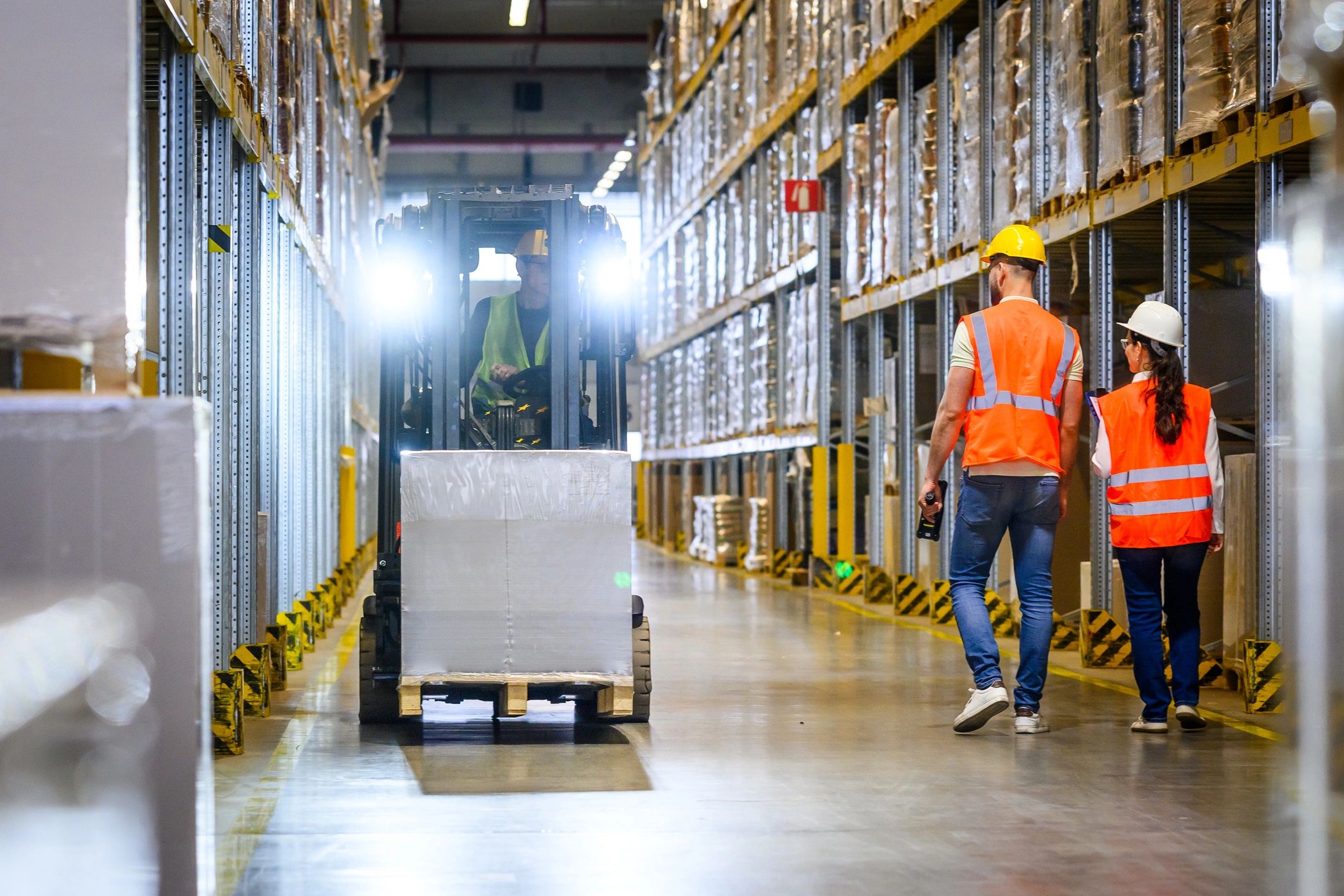 Logistics team working in a warehouse